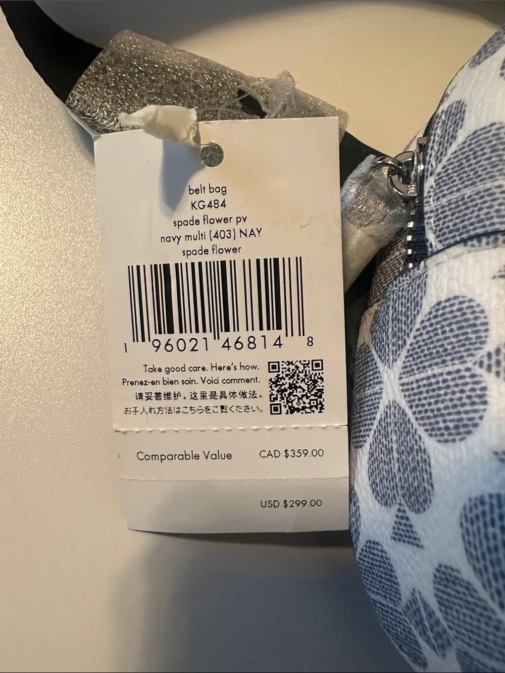 kate spade Gray Floral Canvas Belt Bag
